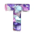 Letter T resin pendant with colorful gravel filler for DIY jewelry and necklaces - Letter T / 20-40mm