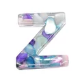 Transparent resin letter Z pendant filled with colorful gravel and crushed stones - Letter Z / 20-40mm