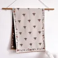 Sciarpa in maglia jacquard retrò con motivo a api e design double-face con frange - 185cm / Bianco