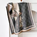 Faux cashmere paisley and plaid scarf in dark grey and red with soft tassel edges - 185cm / Gray