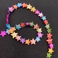 Star-shaped natural seashell beads in mixed colors for DIY jewelry crafting projects - Five-Pointed Star Style (12mm)
