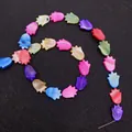 Colorful Hamsa hand-shaped natural shell beads strand for DIY jewelry making - Small Hand Style (12x15mm)