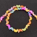 Crescent moon shaped natural shell beads in mixed iridescent colors for DIY jewelry - Crescent Moon Style (8x12mm)