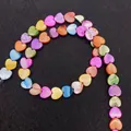Colorful heart-shaped shell beads in mixed vibrant colors for DIY jewelry making - Vertical Hole Heart Style (10mm)