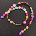 Flat round mother of pearl shell beads in multiple colors for jewelry making DIY - Round Style (8mm)