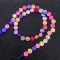 Vibrant dyed sea shell round flat beads with natural iridescent luster for DIY jewelry - Round Style (9mm)