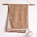 Sciarpa calda con stampa leopardata cammello e frange, scialle double-face tipo cashmere - Cachi