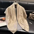 Elegant champagne gold cotton linen scarf with floral jacquard and metallic luster - Champagne