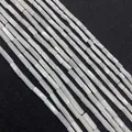 Natürliche weiße Perlmuttaugen-Zylinderperlen mit Perlglanz für DIY-Schmuck - 3x5mm / Weiß