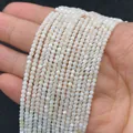 Filo di perle tonde in conchiglia naturale bianca con lucentezza madreperla per fai da te - 2mm / Bianco