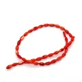 Cuentas de concha natural pulida en forma de arroz rojo para creación de joyas - 5x8-6x9mm / Rojo Anaranjado (N°7)