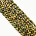 Polierte runde Tigerauge-Steine in Mischfarben für DIY-Schmuckherstellung und Armbänder - Klein / Natur Braun Grün (Stil 1)