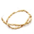 Cuentas de concha natural ovaladas en blanco crema con rayas marrones para joyería artesanal - 5x8-6x9mm / Beige (N°9)
