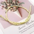 Natural cream yellow shell heishi beads 2x4mm for DIY jewelry making strands - Cylindrical Polished Style / Cream (No.2)