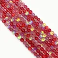 DIY synthetic moonstone loose beads in matte red and aurora finish for jewelry making - No.4 (Iridescent Red) / 6mm