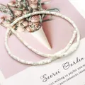 Strand of iridescent white seashell disc beads for jewelry DIY and handicraft making - Pearl White (No.7)
