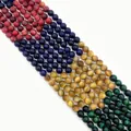 Rode, blauwe, gele en groene tijgeroogsteen ronde kralen voor DIY sieraden maken - Rood Blauw Geel Groen (Stijl 7)