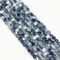 Matte synthetic moonstone round beads in grey and blue gradient for DIY jewelry - No.9 (Gray Blue White Gradient)