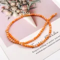Natuurlijke 4mm ronde oranje-roze zoetwaterschelp losse kralen voor DIY sieraden - Perzikroze (Nr.11)