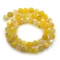 Detail of round dragon vein agate beads in vibrant orange and yellow for DIY jewelry - 6mm / Yellow-Orange (No. 4)