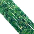 Macro detail of green dragon vein agate square beads showing natural texture and gloss - 8x8mm / Grass Green (Style 2)