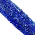 Macro shot of blue dragon vein agate square beads with detailed crackle texture - 8x8mm / Light Blue (Color 4)
