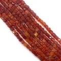 Macro-opname van 8mm drakenader carneool vierkante kralen voor DIY sieraden - 8x8mm / Dark Red (Style 7)