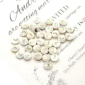 Natural white shell round beads with delicate golden crescent moon inlay for DIY jewelry - Moon / 6mm 20g 20 Pcs/Pack