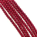Primer plano de cuentas de piedra natural de aventurina roja en filas para joyería DIY - 6mm / Coral Rojo Sintético