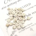 White shell beads with golden turtle motif for DIY jewelry making and crafting - Turtle / 6mm 20g 20 Pcs/Pack