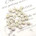 Natural white shell bead 6mm with gold butterfly pattern for DIY jewelry making - Dark Opal Butterfly Necklace / 6mm 20g 20 Pcs/Pack