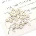 Flat round white shell beads with gold @ symbol design for DIY jewelry making - @ Symbol / 6mm 20g 20 Pcs/Pack