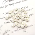 Flat round white shell bead with gold dollar sign for DIY jewelry making and crafting - Dollar Sign / 6mm 20g 20 Pcs/Pack