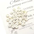 White shell beads with golden cross motif for DIY religious jewelry making - Cross / 6mm 20g 20 Pcs/Pack