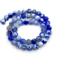 Gepolijste blauw-witte drakenader agaat ronde kralen voor DIY-sieraden maken - Blauw Wit Marmer (Stijl 5)