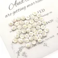 White mother of pearl shell beads with golden Hamsa Hand symbol for jewelry making - Hamsa Hand / 6mm 20g 20 Pcs/Pack
