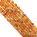 Matte orange striped agate round beads for DIY jewelry making accessories 8mm - 6mm Diameter / Orange Yellow (No. 2)