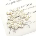 White shell beads with golden ampersand symbol for DIY jewelry making - Ampersand / 6mm 20g 20 Pcs/Pack