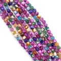 Colorful dragon vein agate round beads for DIY jewelry making and bracelets - 6mm / Multicolor (No.1)