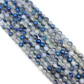 6mm-10mm Blue Dragon Vein Agate beads with metallic electroplated finish for DIY jewelry - 6mm / Iridescent Color No.3