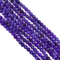 Matte purple natural striped agate beads for DIY jewelry making in 8mm round size - 6mm Diameter / Medium Purple (No.4)