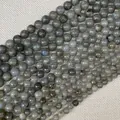 Perle rotonde di labradorite naturale lucida con riflessi blu per gioielli fai da te - Labradorite Bianca / 4mm