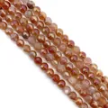 Cuentas de ágata craquelada en naranja y rojo con recubrimiento aurora para joyería DIY - 6mm / Rojo Naranja Arcoíris Craquelado (Estilo 2)