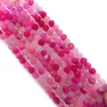 Matte pink striped agate round beads for DIY jewelry making in assorted shades - Pink (No.6)