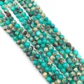 Polished teal emperor stone round beads for DIY jewelry making necklaces and bracelets - Small Round Beads / Cyan Green Texture