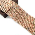 Perles cylindriques en agate orange naturelle avec texture marbrée pour bijoux DIY - Cylindre Motif Naturel Orange/Rouge/Gris/Blanc (12) / 2x4mm
