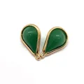 Pendentifs goutte d'eau vert foncé avec cadre en métal doré pour la création de bijoux - Taille 4 / 7 X 12 X 19 Mm 15 G/pièce (50 Pièces/paquet)