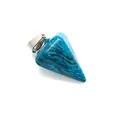 Blauwe driehoekige natuurstenen hanger met zilveren sluiting voor DIY-sieraden - Taps toelopende pijp / Sodaliet (9)