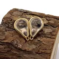 Paire de pendentifs gouttes en cristal transparent avec bordure dorée pour bijoux DIY - Taille 14 / 7 X 12 X 19 Mm 15 G/pièce (50 Pièces/paquet)