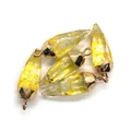 Detail showing five bullet-shaped resin pendants with yellow stones and rose gold caps - Yellow Crushed Stone Resin (No. 12)